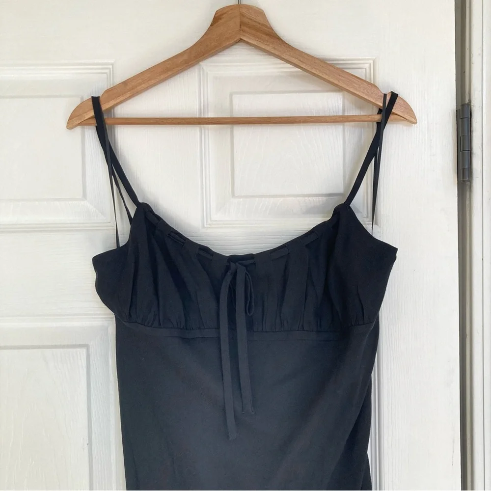 NWT Reformation Camira Dress Black Slip Midi, Size 12 - Picture 5 of 14